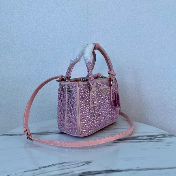 Pra*a galleria satin mini-bag with crystals