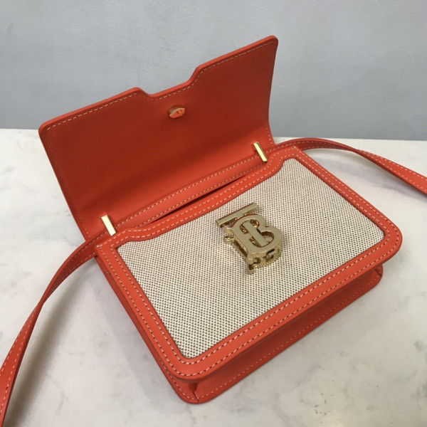 B**rry two-tone canvas and leather tb bag