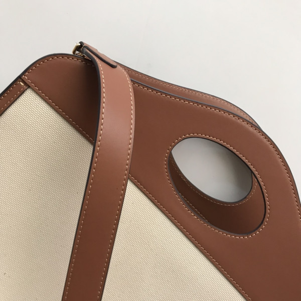 B**rry medium two-tone canvas and leather pocket tote