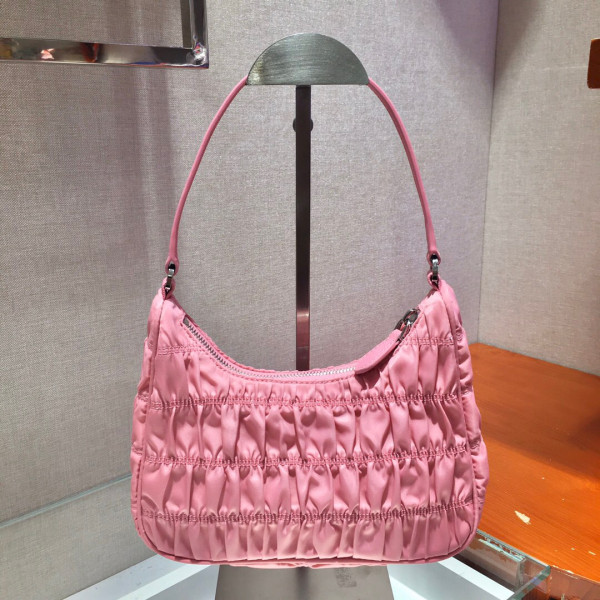 Pra*a nylon and saffiano leather mini bag