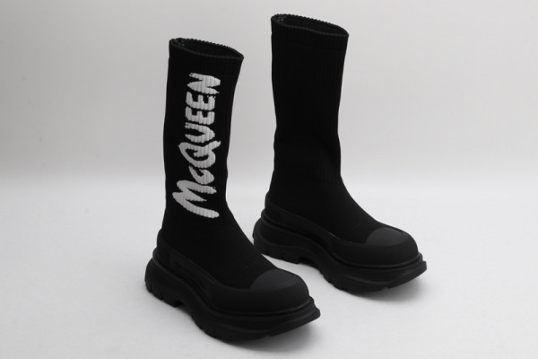 ale*d*r M*Q*en graffiti knit tread slick boot