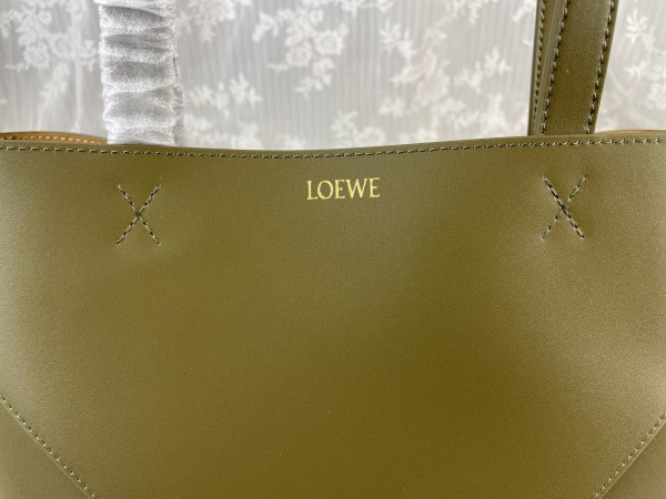 Lowee Puzzle Fold Tote in shiny calfskin