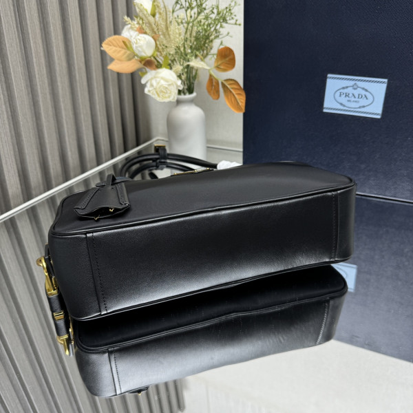 Pra*a re-nylon small top-handle bag with padlock