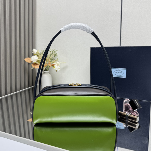 Pra*a swing smooth leather shoulder bag-28*11.5*10cm