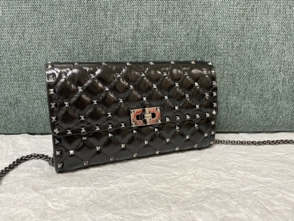 Valentino Rockstud Spike Nappa Leather Crossbody Clutch Bag