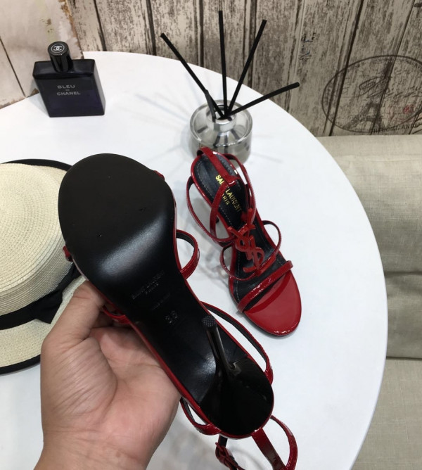 Y*L cassandra platform sandals in patent leather